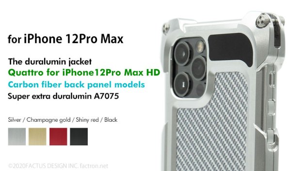 Photo1: Quattro for iPhone12Pro Max HD - Carbon fiber back panel models