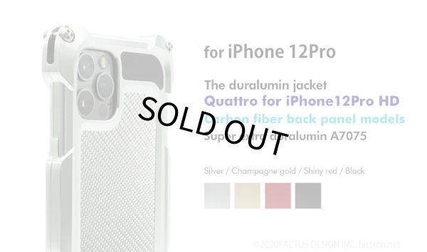 Photo1: Quattro for iPhone12Pro HD - Carbon fiber back panel models