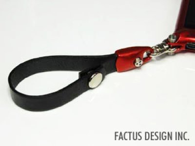 Photo1: Leather Strap Black&Red